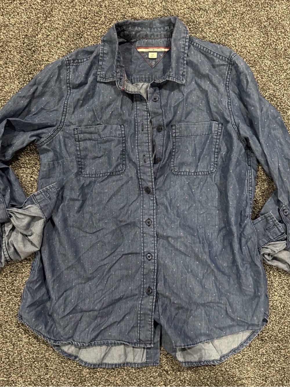 Tommy Hilfiger Navy Blue Button-Down Shirt